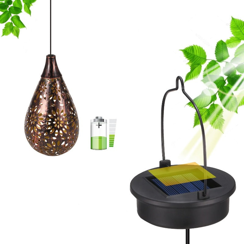 Lanterne solaire Boule lumineuse en fleur creuse
