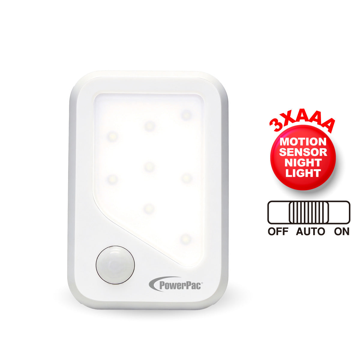 PowerPac LED Night Light with Motion Sensor Light. bathroom & living room Energy saving lighting lamp (MC24)