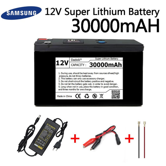 12V Battery 50Ah 18650 lithium battery pack Rechargeable battery for solar energy electric vehicle battery+12.6v3A charger