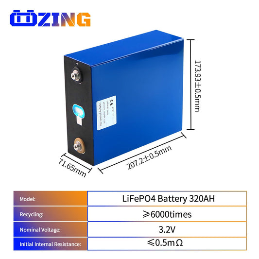 GRADE A 3.2V Lifepo4 320Ah Battery BRAND NEW Deep 6000 Cycles Rechargeable Batteri Pack DIY Vans RV Boats Golf Carts Solar Cells