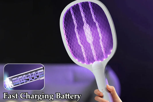 3000V Rechargeable 2-in-1 Bug Zapper – Electric Fly Swatter & UV Mosquito Lamp