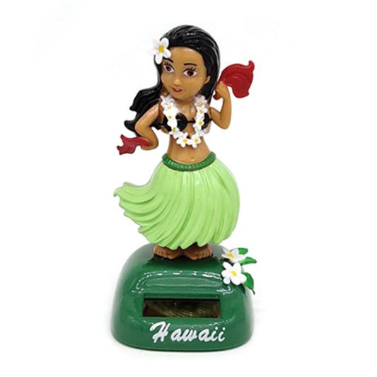 Solar Dancing Hawaii Girl Hulas Shaking Head Toy - Solar Powered Auto Interior Decompression Dashboard Ornament Car Accessories