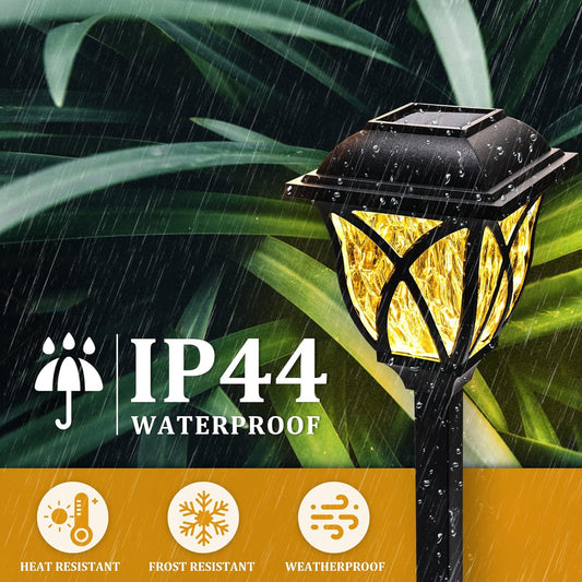 Solar Lights Outdoor Garden. 6 Pack LED Garden Solar Lights Waterproof. Solar Powered Pathway Lights for Yard. Patio. Landscape. Walkway. Path (Warm White)