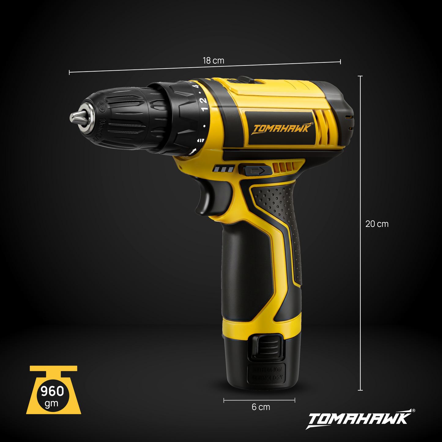 12V 10mm Cordless Screwdriver & Drill T7450