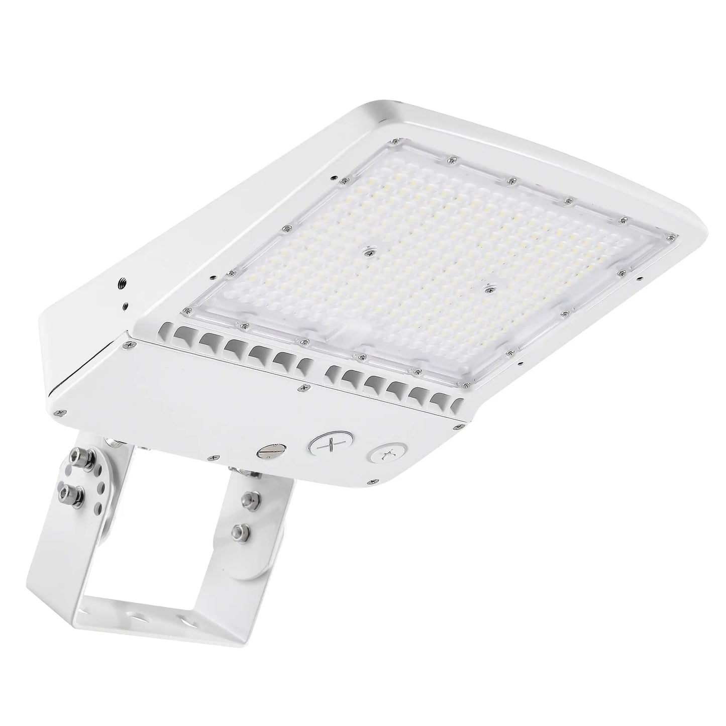 150W LED Shoebox Parking Lot Light – 5000K Daylight. White Housing. Outdoor Area & Street Light. UL Listed. AC 100-277V (No Photocell)