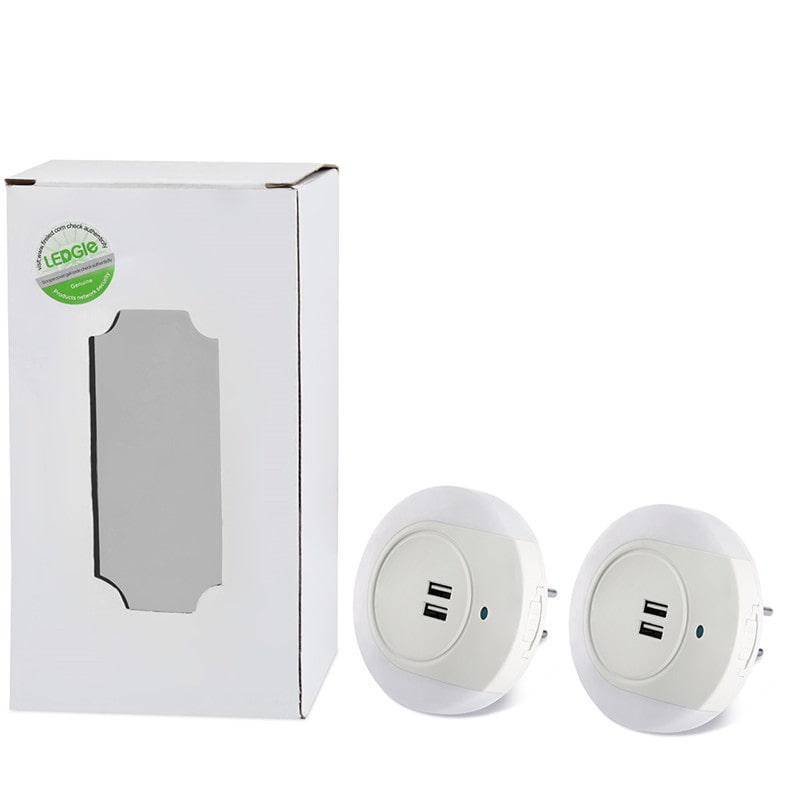 2 Pack USB Charger Sensor LED Night Lights