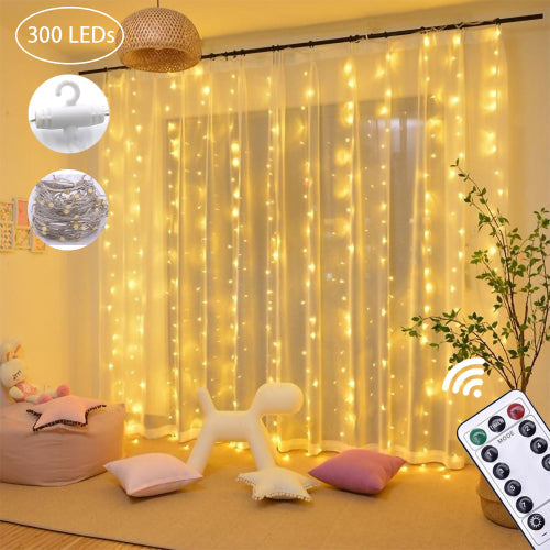 LEDBOKLI 5V Waterproof 8 Lighting Modes String Curtain Lights