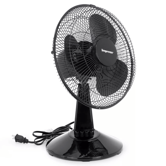 Impress 12-Inch 3-Speed Oscillating Desk and Table Fan