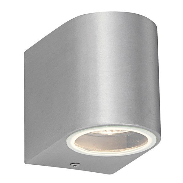 Doron 35 Watt GU10 IP44 Brushed Alloy Wall Light