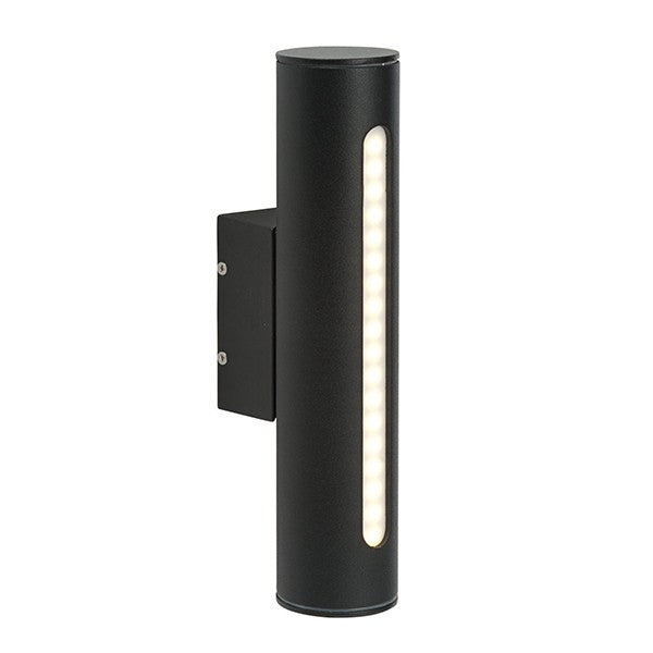 Twin 3.5 Watt IP44 Warm White (3000K) LED Textured Black Wall Light