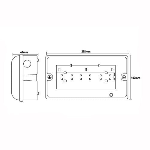 3 Watt 170/144lm LED Maintained IP65 Emergency Bulkhead c/w Legend Kit