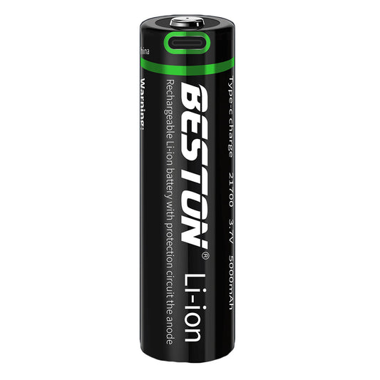 1PC BESTON 21770-C-50 21700 5000mAh High Capacity Type-C Rechargeable Li-ion Battery For Flashlight (5000mAh)