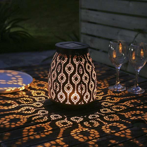 Lanterne Solaire Marocaine Design en Fer