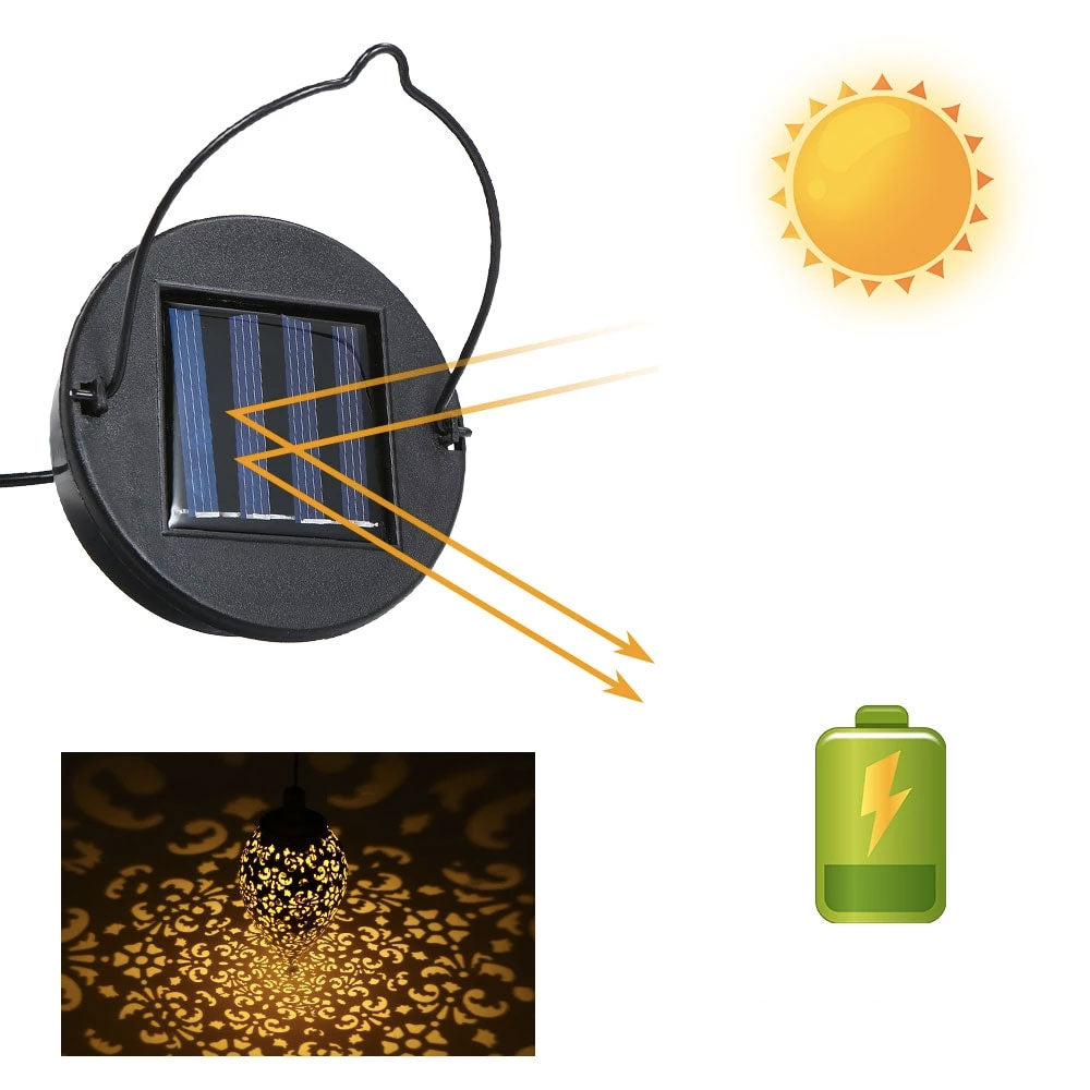 Lanterne Solaire marocaine suspendu Cuivre Ancien