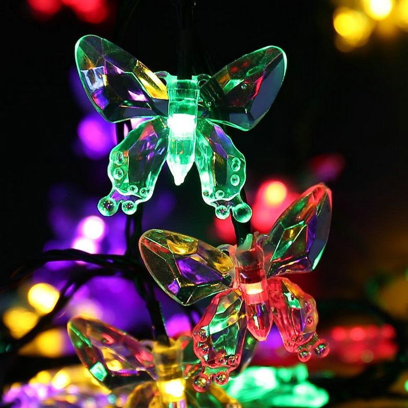 Guirlande Solaire Multicolore <br> Papillon de Cristal