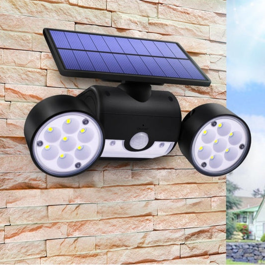 Lampe solaire jardin Spot double avec détecteur (30LED)