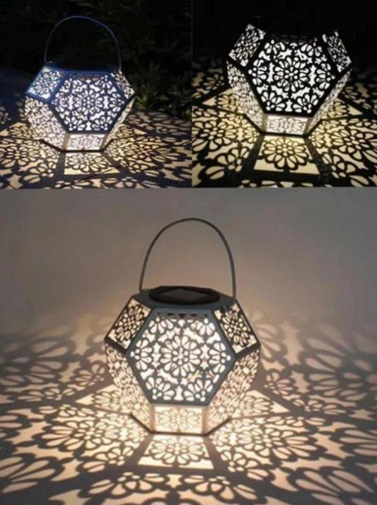 Lanterne Solaire Marocaine Diamant Blanc