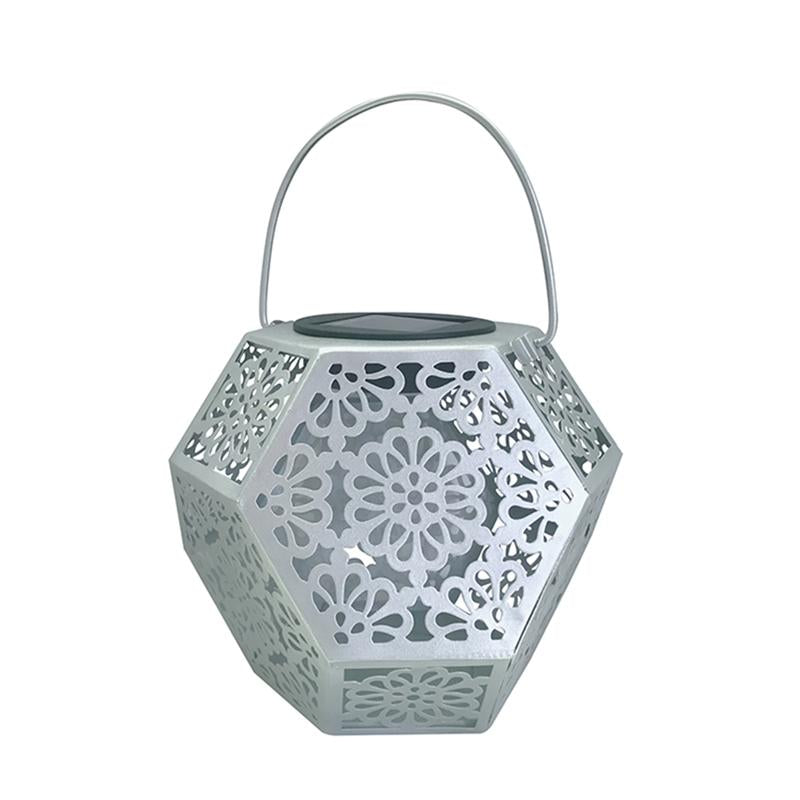 Lanterne Solaire Marocaine Diamant Blanc