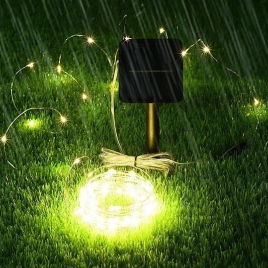Guirlande Solaire Fil de Cuivre 240 LED Jaune