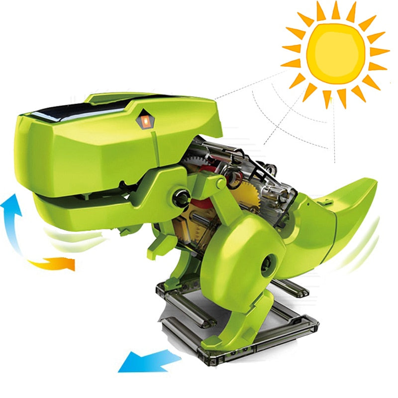 3 In 1 Solar Energy Dinosaur Robotic Kits Kids Science Solar Toys Model Building DIY Assembly Educational Toys for Children
