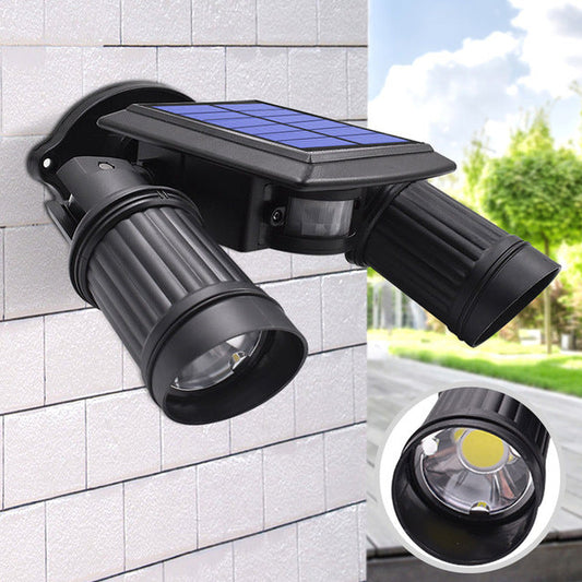 Lampe solaire jardin Double Spot LED Noir