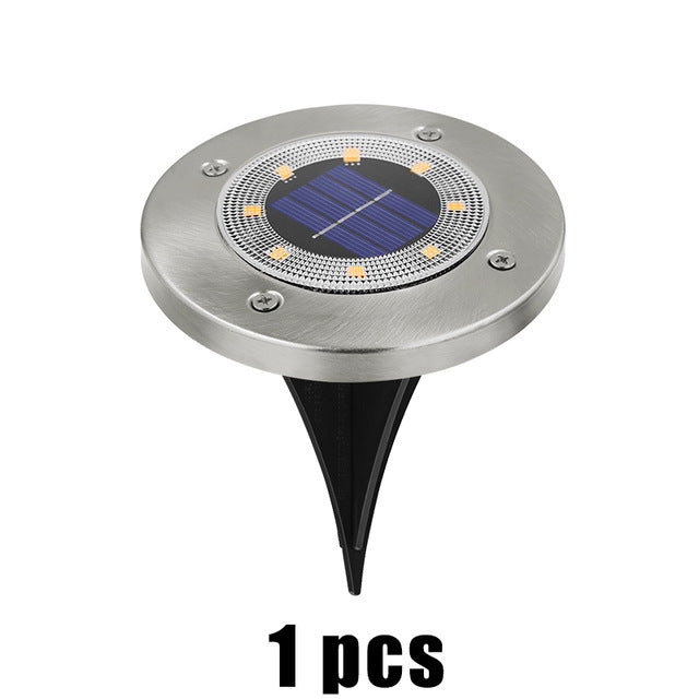 Balise solaire extérieure Lampe de sol en Alu (8LED)