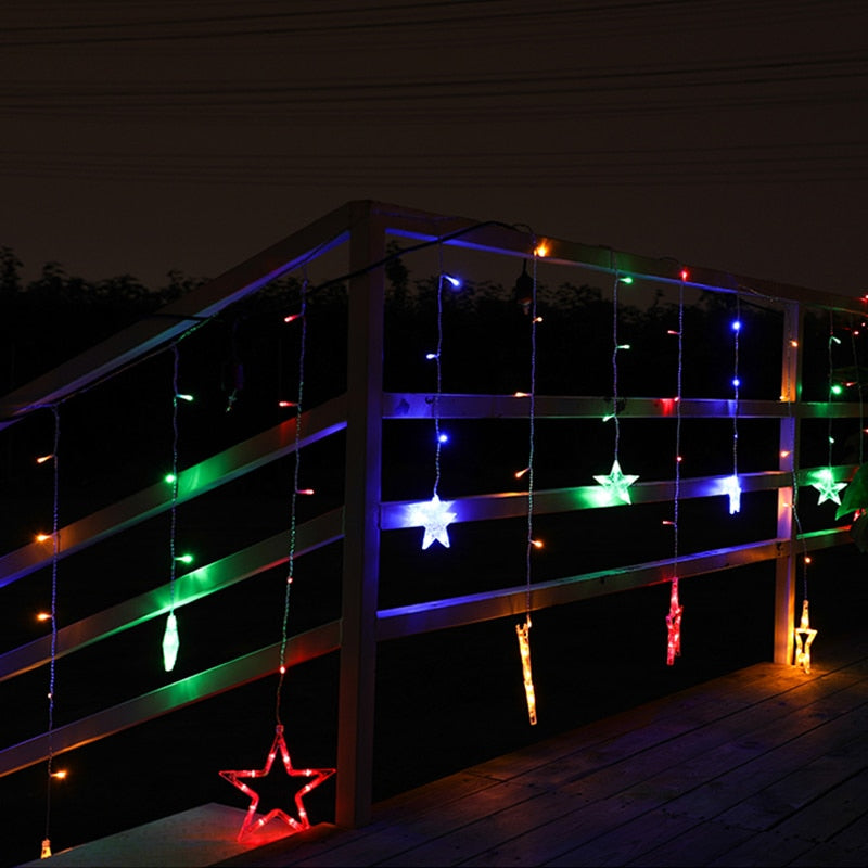 Guirlande solaire Étoile lunaire pour terrasse (3.5m)