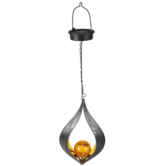 Lanterne solaire metal Flamme noire