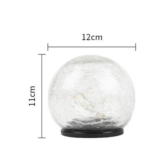 Lampe solaire jardin Boule en verre craquelé