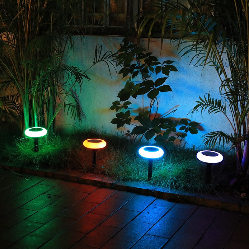 Balise solaire extérieure sur pieu multicolore (2 PCS)