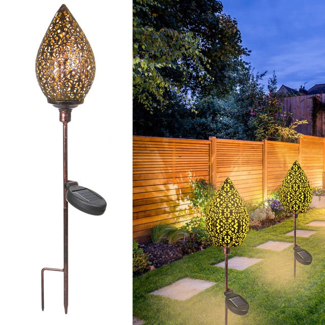 Lampe solaire jardin 'Piquet Goutte d'eau lumineuse