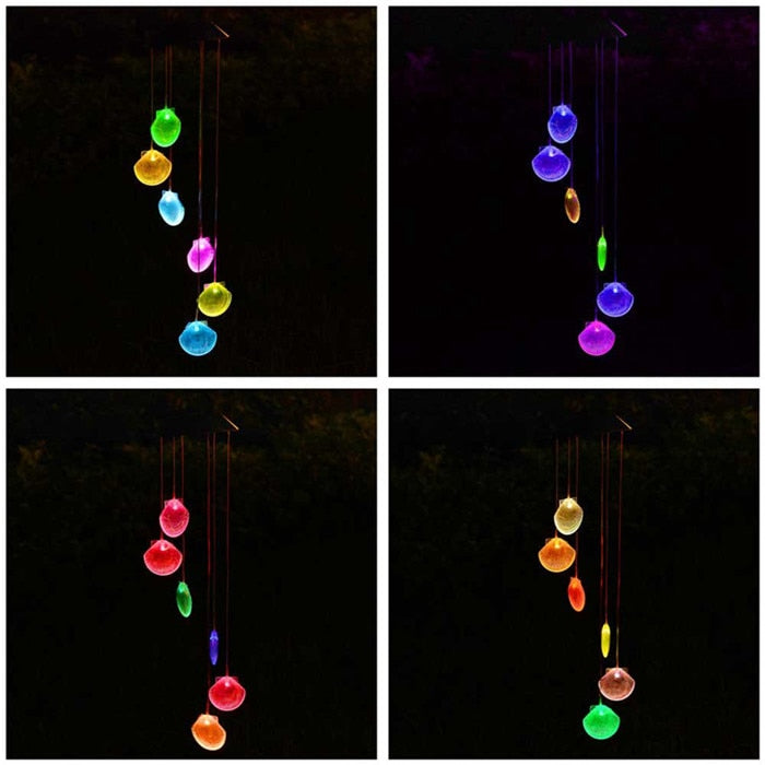 Carillon solaire Coquillage multicolore