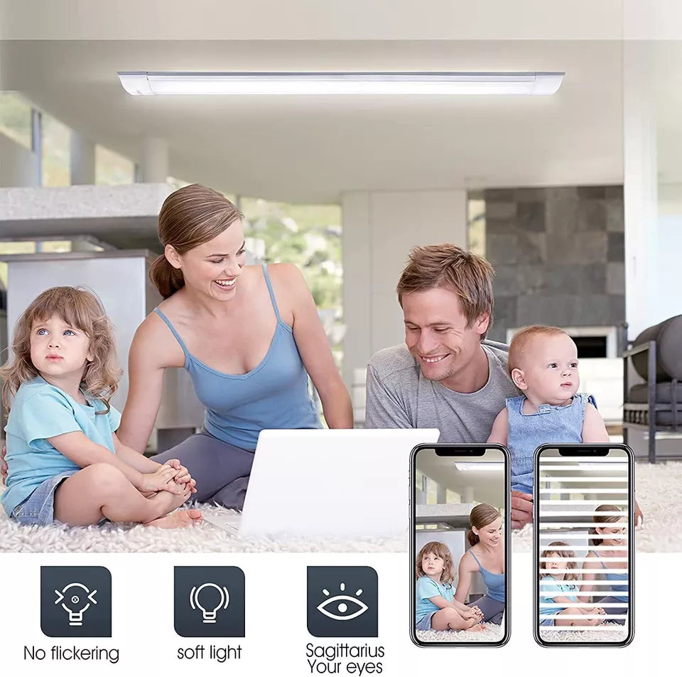 4FT LED Ceiling Strip Light – Energy-Efficient Batten Tube for Office. Garage & Commercial Spaces