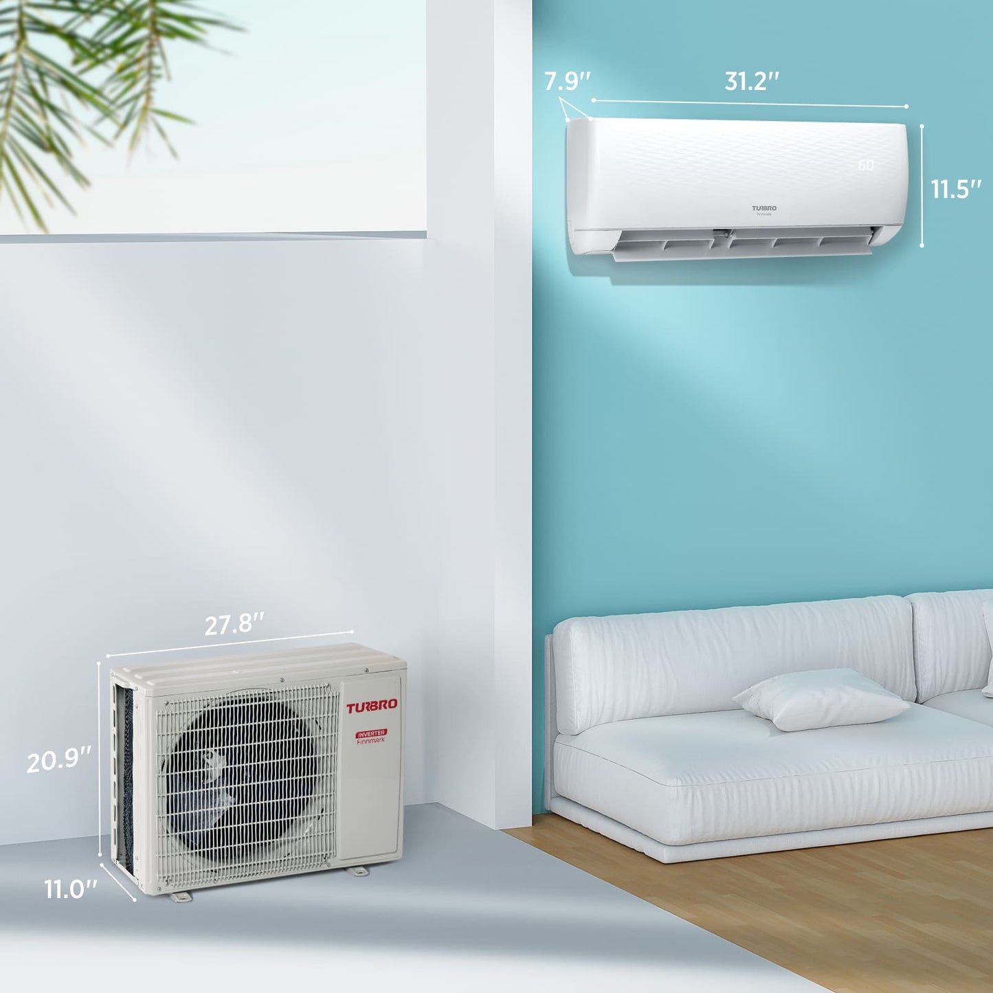 (Open Box) Finnmark Single Zone WiFi Mini Split AC (R32)