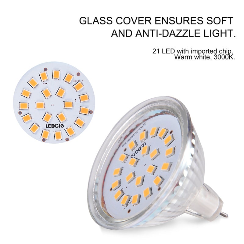 6 Pack 3.8W GU5.3 300lm Warm White Spotlight Bulbs