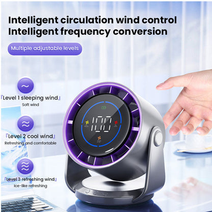2025 New 100-Speed High - Speed Circulating Fan for Home. 6 - Inch Charging Digital Display. Turbo Desktop Electric Fan