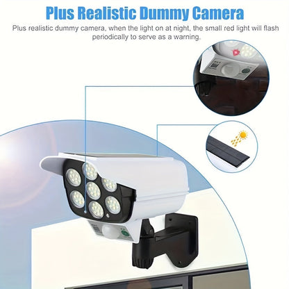 Remote Control Motion Sensor Solar Security Camera Light. 800 Lumens. 77 LEDs