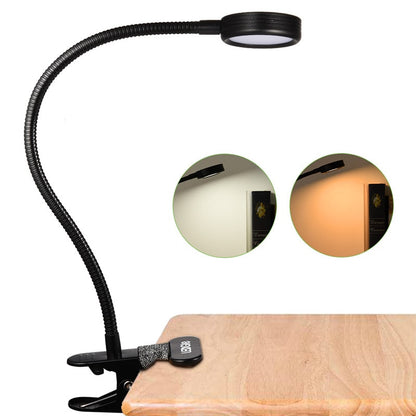 3W Mini Clip-on Flexible Dimmable Black Desk Lamps