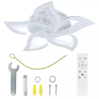 55W LED Ceiling Chandelier with RGB Backlight – Stylish Star Design. Dimmable Remote Control Lighting