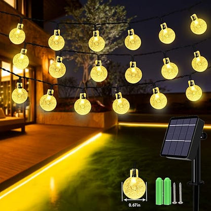 59ft Solar Globe String Lights. 100 LED. Waterproof. 8 Modes