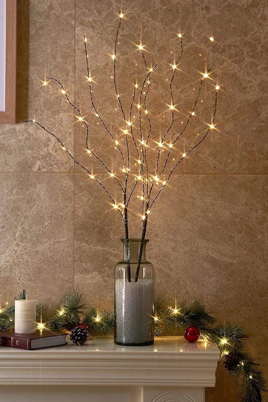 3PK White Birch Twig Lights with 60 LEDs – 76cm