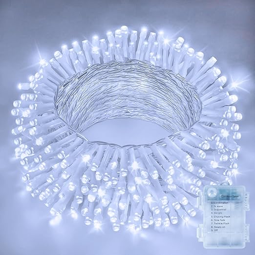Battery Fairy Lights – 10m. 100 LEDs. 8 Modes. Timer. Waterproof Warm White