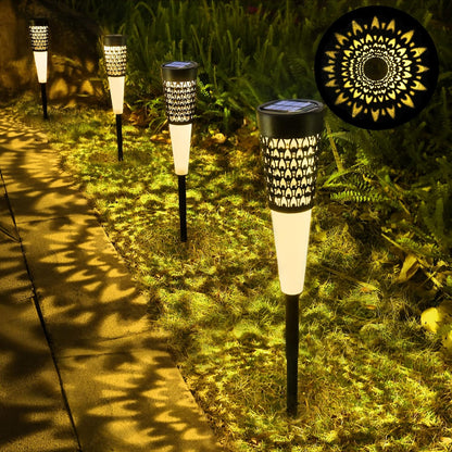6 Pack Solar Flame Torch Lights – Waterproof Outdoor Garden & Pathway Decor