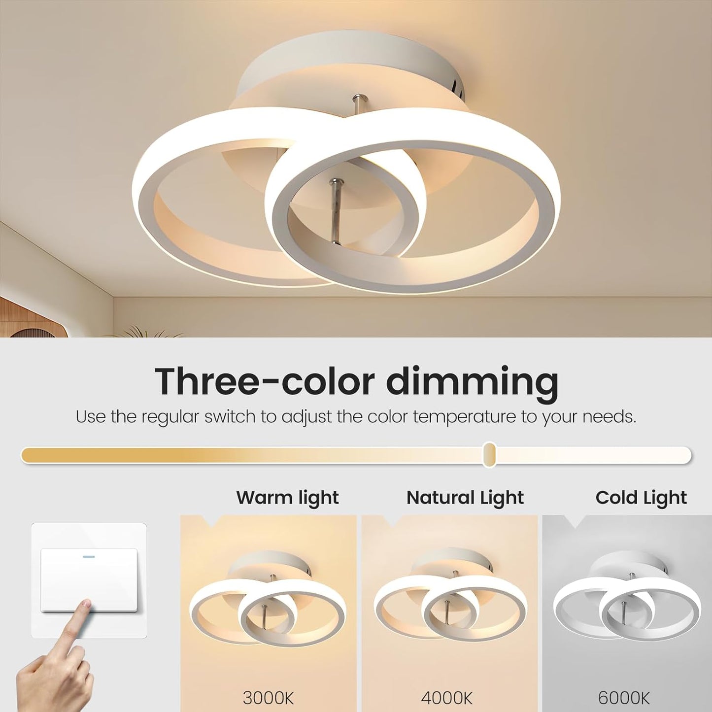 Modern LED Ceiling Light. Stylish Chandelier