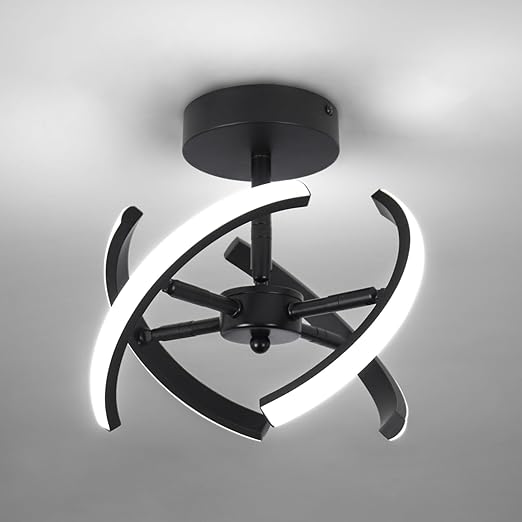 Curved LED Ceiling Light – 22W Cool White. Silver