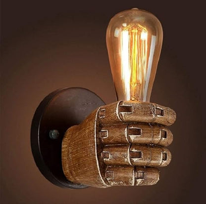Antique Fist Wall Sconce Light Vintage Industrial E27 Lamp