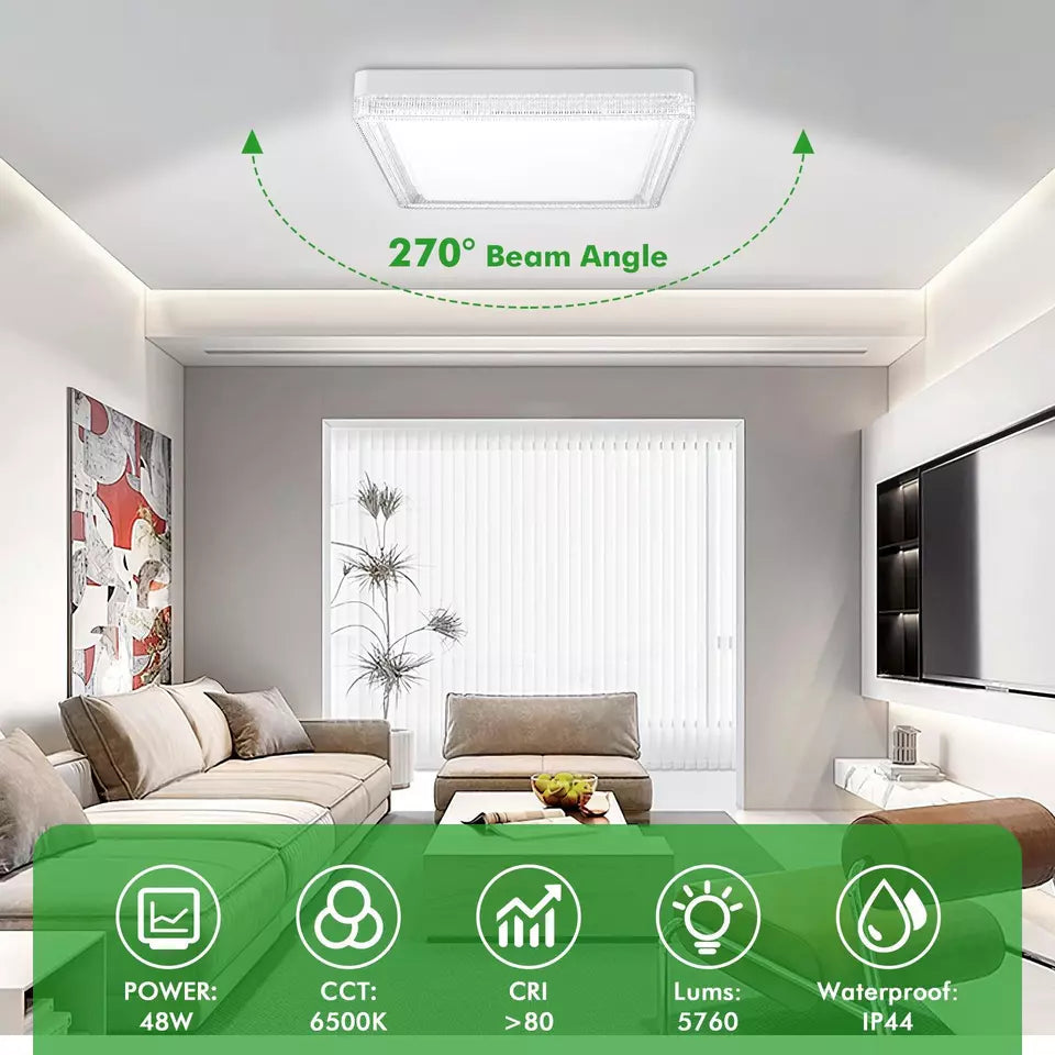 LED Round & Square Ceiling Light – 12W-48W. IP44