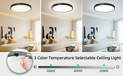 24W Round LED Ceiling Light – Multi-Color Adjustable Bathroom Ceiling Lights for Bathroom. Kitchen. Lounge and Hallway