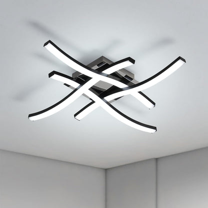 LED Ceiling Light 36W. Stylish Curved Design with 4 LED Boards. Cool White 6500K – Modern Ceiling Lamp for Living Room. Bedroom. Kitchen