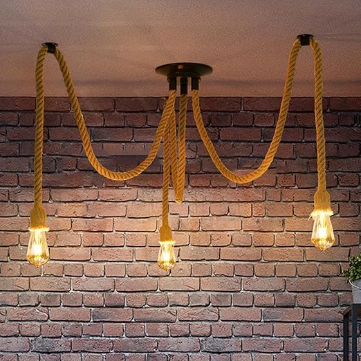 6-Head Spider Chandelier Pendant Light. Adjustable Industrial Ceiling Lamp